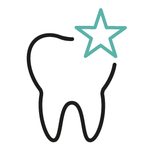 Icon eines Zahns mit Stern
