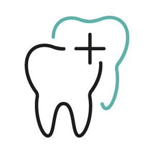 Icon mit zwei Zähnen