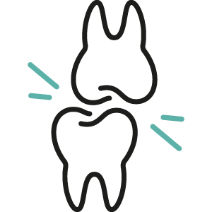 Icon mit zwei Zähnen